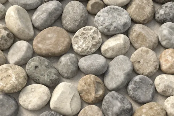 Piedras lisas ordenadas sobre una superficie de lino.
