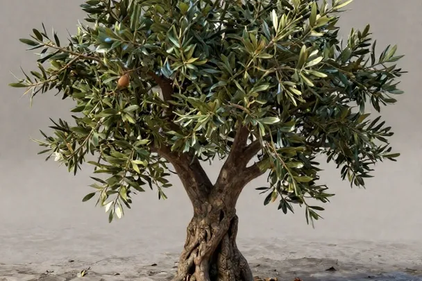 Árbol antiguo junto a un sendero cubierto de hojas estacionales.