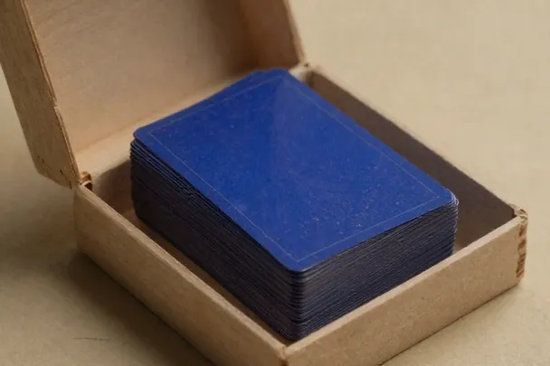 Baraja de reverso liso guardada en una caja de madera