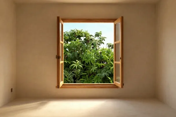 Ventana abierta que ilumina una habitación recién renovada.
