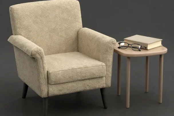 Sillón vacío queda junto a unas gafas y un libro cerrado